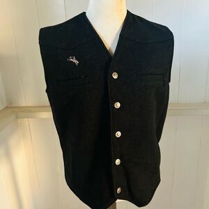 Wyoming Traders dark Grey Button-Front 100% Virgin Wool Vest